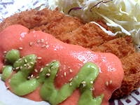 ロースかつ定食明太アボカドソース