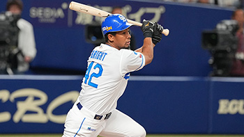 6回裏2死一、二塁、代打で登場し右前に勝ち越しタイムリーを放ったブライト選手