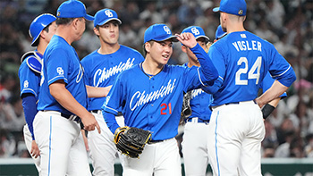 6回1／3を投げ7安打1失点の投球を見せた金丸投手