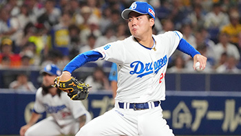 8回を投げ阪神打線を3点に抑えた金丸投手