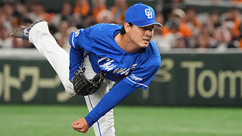 7回裏に1イニング登板、プロ初登板となった吉田投手