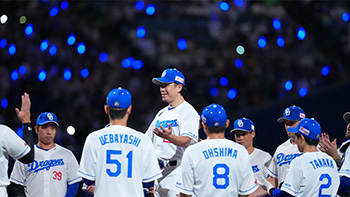 7回の投げ3安打無失点、8勝目を挙げた大野投手