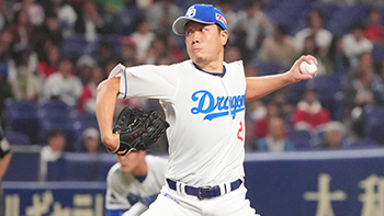 6回を無失点に抑える投球を見せた大野投手