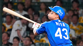 5回、犠牲フライでプロ発打点を挙げる味谷選手