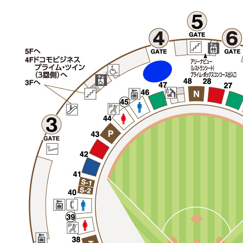 場内コンコース3塁側47通路付近