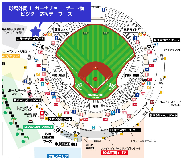 ZOZOマリンスタジアムビジター応援デー受付ブース