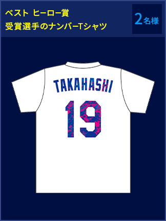 ベスト ヒーロー賞 受賞選手のナンバーTシャツ