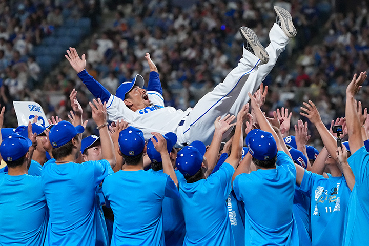 祖父江大輔投手 引退セレモニー